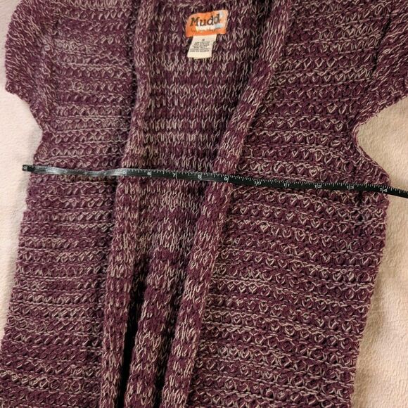 Y2K Mudd Cardigan Women's XS/Small Purple Knit Puff Sleeve Tied Belted - Picture 6 of 6